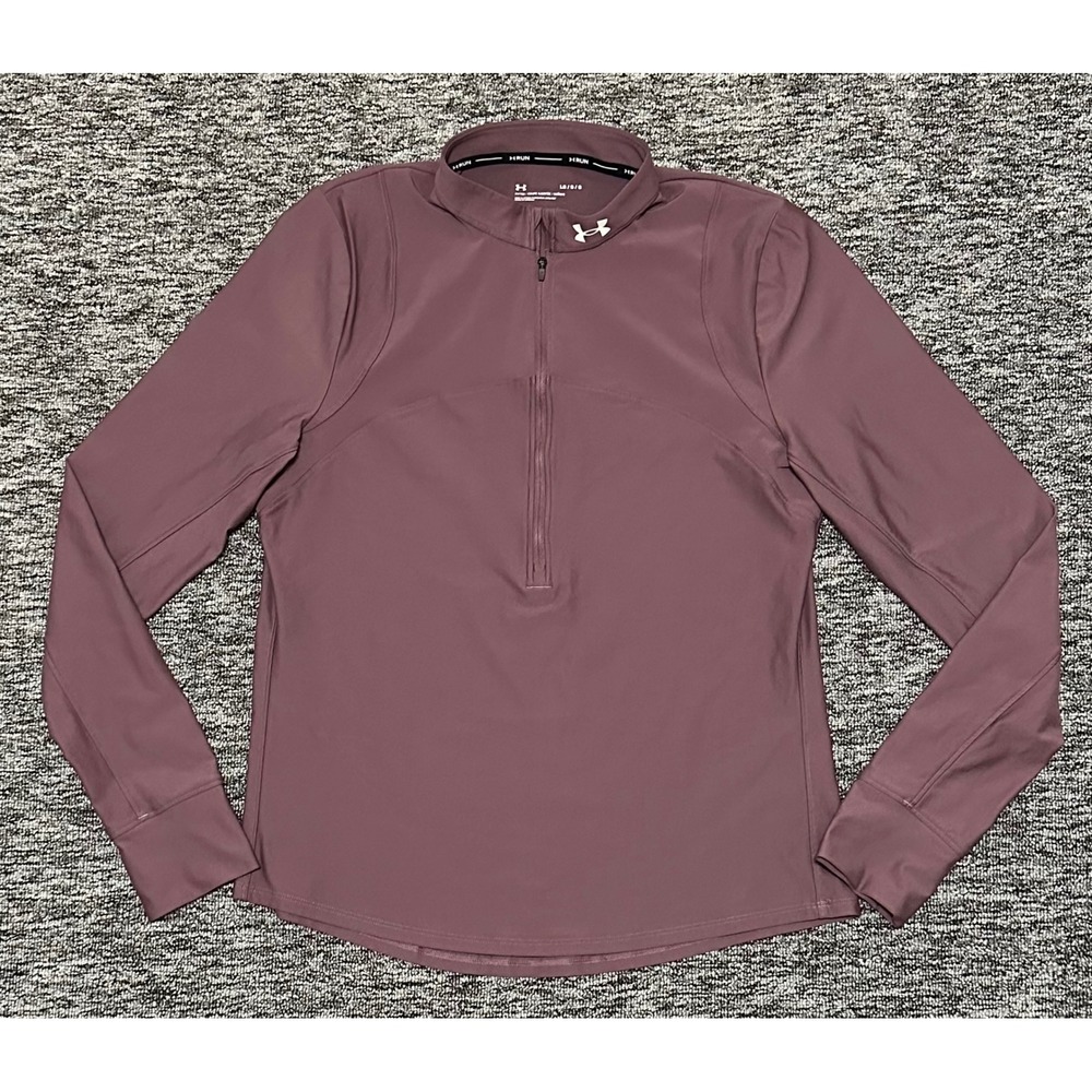 Under Armour Qualifier Run 2.0 Womens L Mauve Half-Zip Thumbhole Pullover